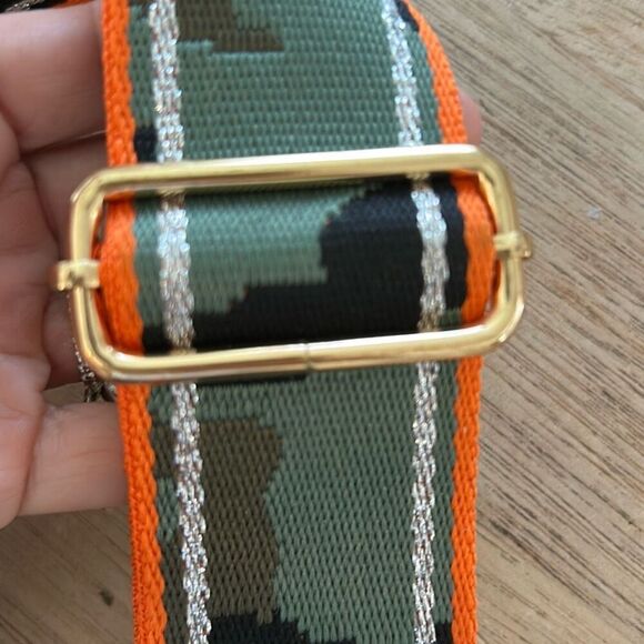 NEW Mersi green camo with silver orange wide purse strap  replacement strap - Picture 4 of 5